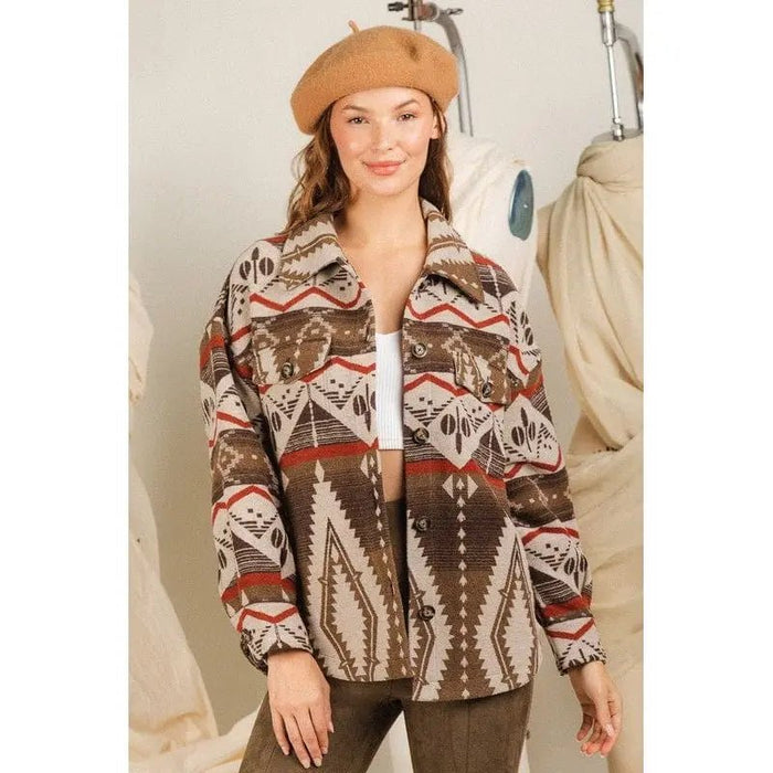 Aztec Graphic Casual Cardigan - LECCE