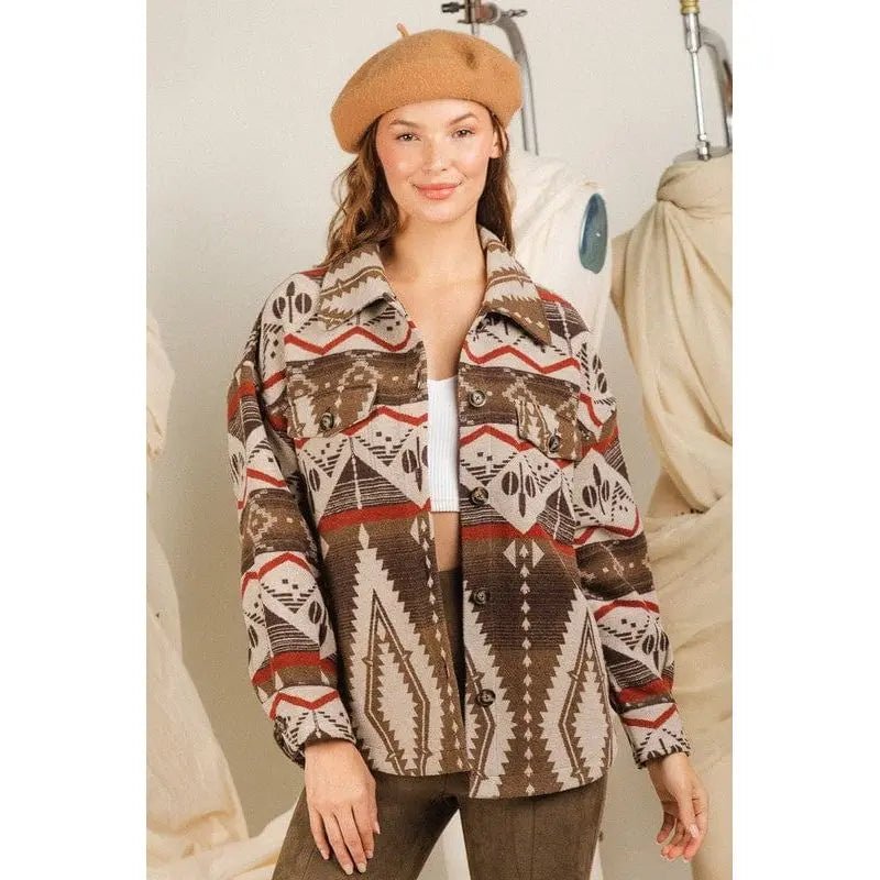 Aztec Graphic Casual Cardigan - LECCE