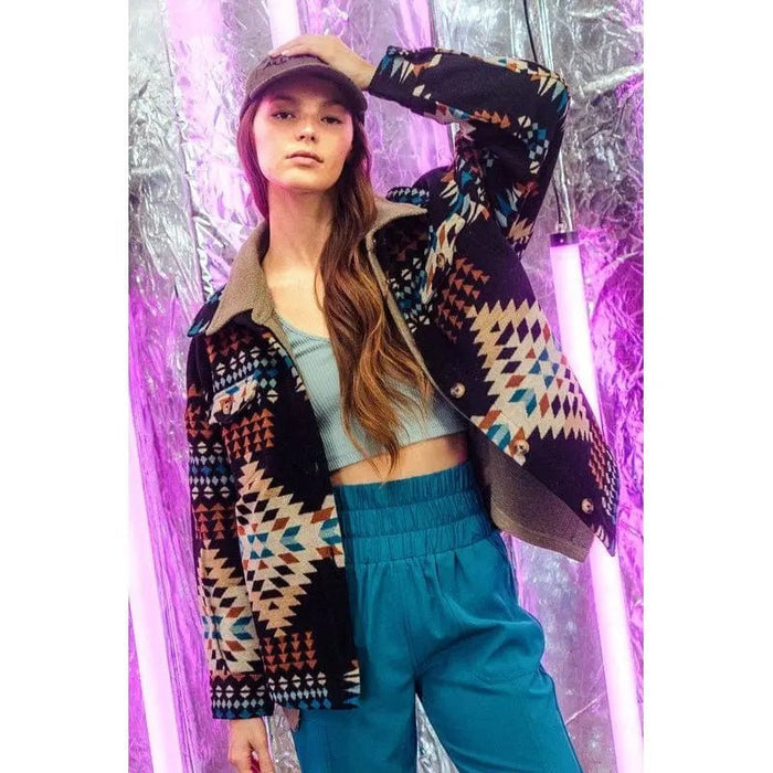 Aztec Graphic Casual Cardigan - LECCE