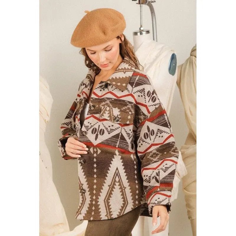 Aztec Graphic Casual Cardigan - LECCE