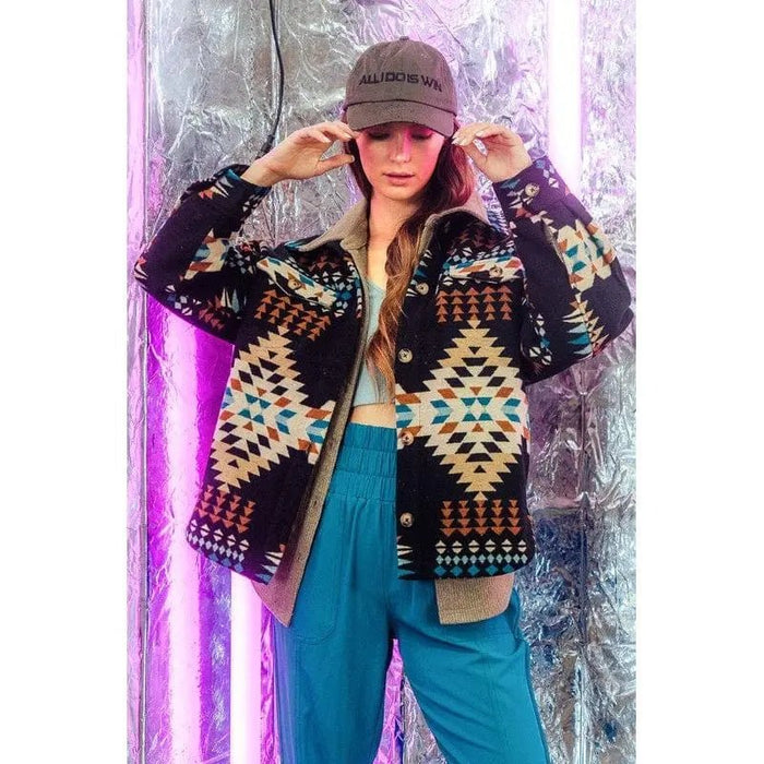 Aztec Graphic Casual Cardigan - LECCE