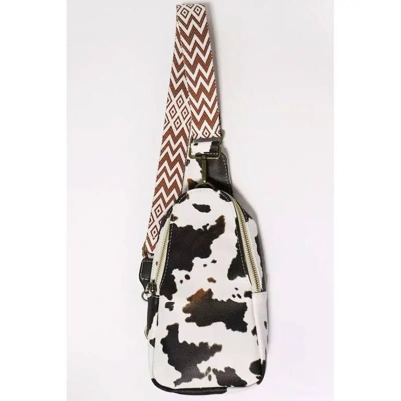 Aztec strap leopard print crossbody sling bag - LECCE