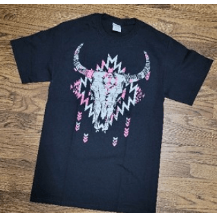 Camiseta calavera de vaca azteca