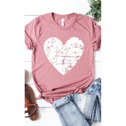 Distressed heart graphic tee