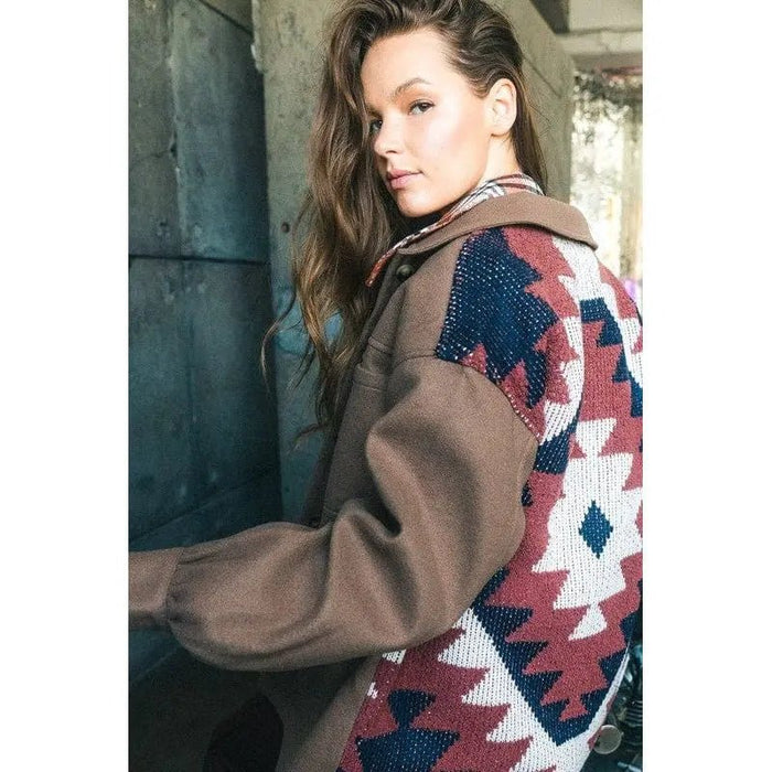 Back aztec graphic detail jacket - LECCE
