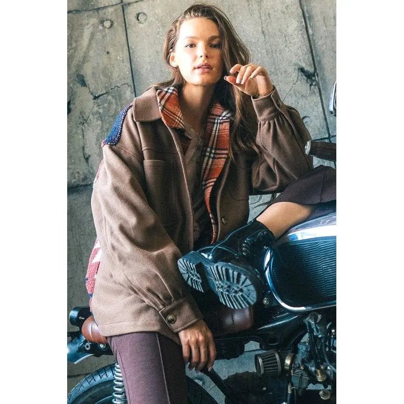 Back aztec graphic detail jacket - LECCE