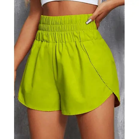 Banding High Waist Athletic Running Workout Shorts - LECCE