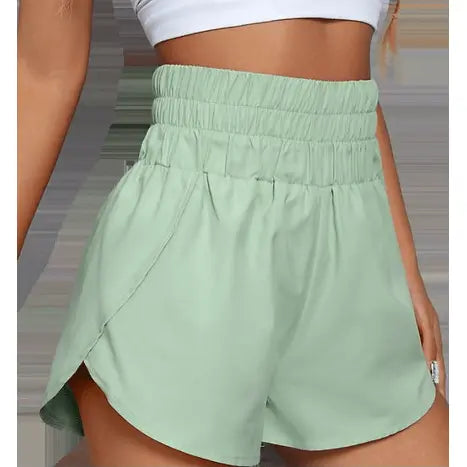Banding High Waist Athletic Running Workout Shorts - LECCE