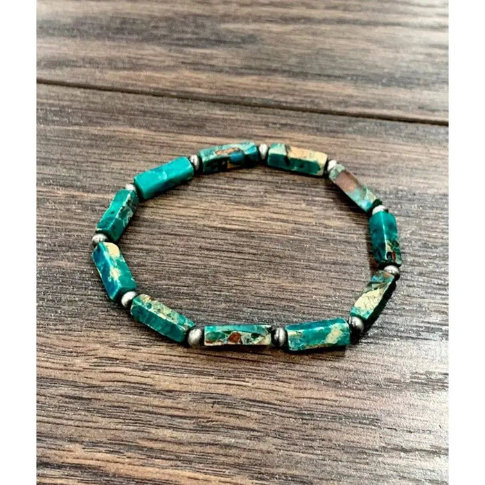 Bar gemstone turquoise bracelet - LECCE