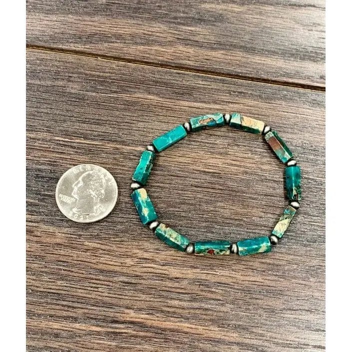 Bar gemstone turquoise bracelet - LECCE