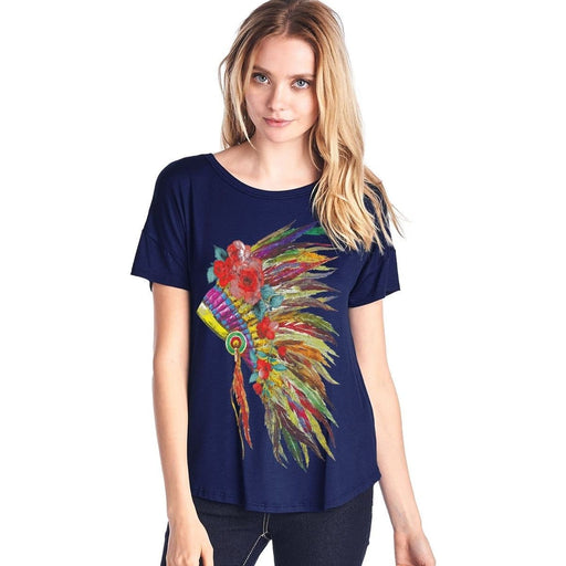 Indian Headdress Blue T