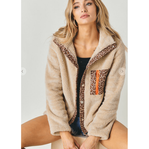 Button down cheetah sherpa LECCE