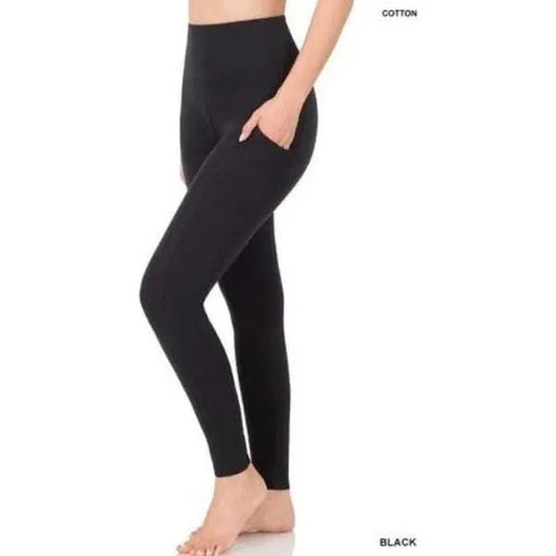 Better cotton wide waistband pocket leggings - LECCE