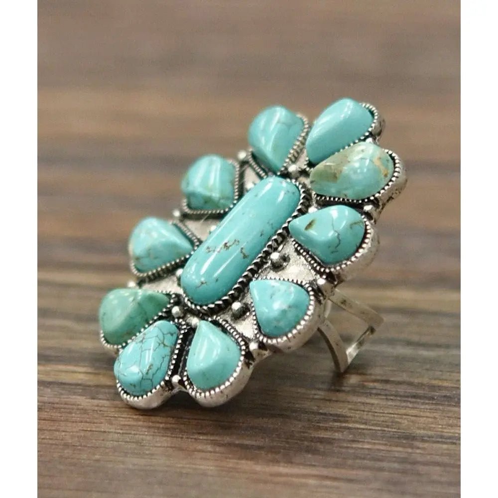 Big Natural Turquoise Ring - LECCE