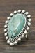 Big Natural Turquoise Tear Drop Ring - LECCE