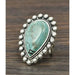 Big Natural Turquoise Tear Drop Ring - LECCE