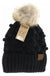 Bobble Knit Fur Pom C.C. Beanie CC Brand