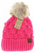 Bobble Knit Fur Pom C.C. Beanie CC Brand