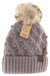 Bobble Knit Fur Pom C.C. Beanie CC Brand