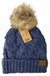 Bobble Knit Fur Pom C.C. Beanie CC Brand