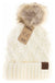 Bobble Knit Fur Pom C.C. Beanie CC Brand