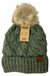 Bobble Knit Fur Pom C.C. Beanie CC Brand