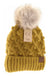 Bobble Knit Fur Pom C.C. Beanie CC Brand
