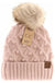 Bobble Knit Fur Pom C.C. Beanie CC Brand