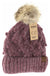Bobble Knit Fur Pom C.C. Beanie CC Brand