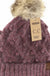 Bobble Knit Fur Pom C.C. Beanie CC Brand