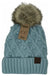 Bobble Knit Fur Pom C.C. Beanie CC Brand