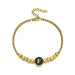 Black Enamel Initial Pisa Bracelet - LECCE