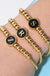 Black Enamel Initial Pisa Bracelet - LECCE