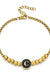 Black Enamel Initial Pisa Bracelet - LECCE