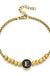 Black Enamel Initial Pisa Bracelet - LECCE