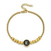 Black Enamel Initial Pisa Bracelet - LECCE