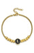 Black Enamel Initial Pisa Bracelet - LECCE