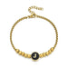 Black Enamel Initial Pisa Bracelet - LECCE