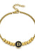 Black Enamel Initial Pisa Bracelet - LECCE