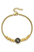 Black Enamel Initial Pisa Bracelet - LECCE
