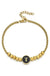 Black Enamel Initial Pisa Bracelet - LECCE