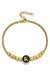 Black Enamel Initial Pisa Bracelet - LECCE