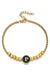 Black Enamel Initial Pisa Bracelet - LECCE