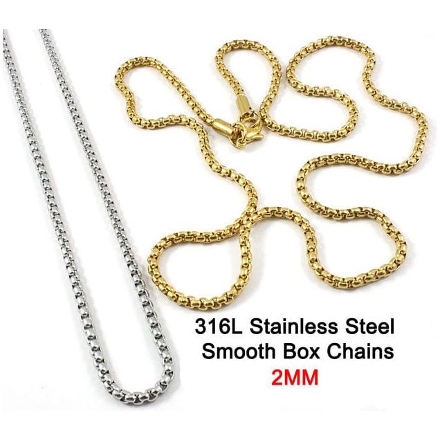 S-Steel box chain - Rhodium