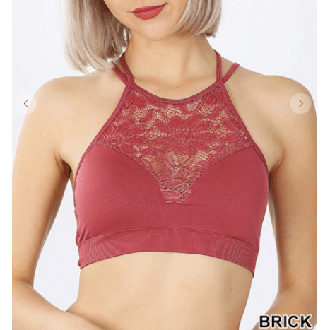 Lace cutout bralette with bra pads