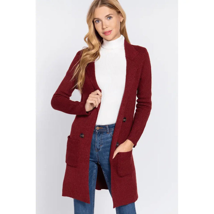 Button and pocket sweater jacket - LECCE