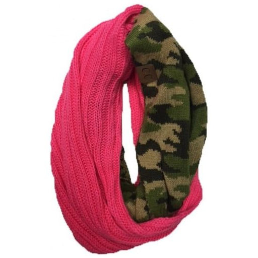 CAMO INFINITY SCARF NEW CANDY PINK