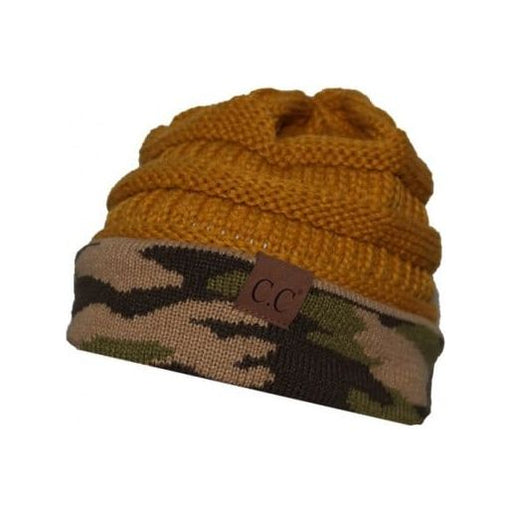 CAMO BEANIE MUSTARD