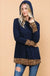 Hoodie Tunic Top with Leopard Detail LECCE