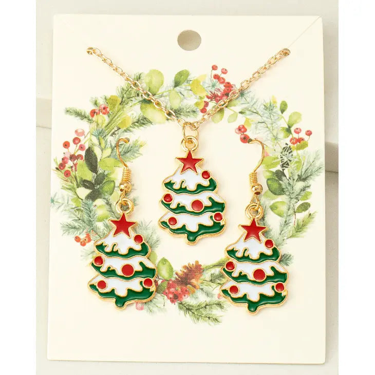 Christmas tree necklace and earrings - LECCE